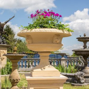Garden stone planter and water fountain
