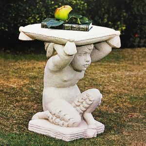stone garden statue pan faun seat or stool